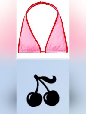 M PINK By Frankies Bikinis Augusta Bikini Top Pink Red
